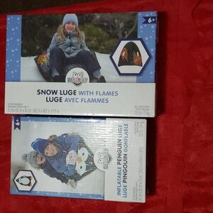 WHAT A DEAL. Danaplay -2 Snow Luge - Flames and Peguin.